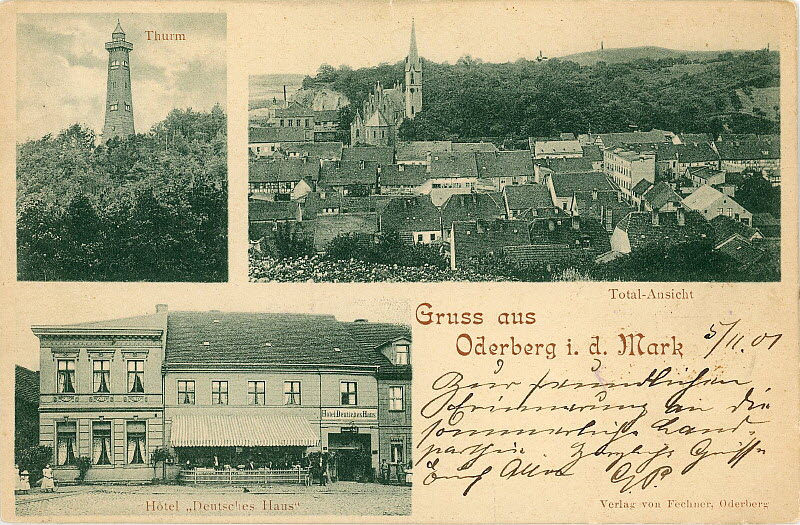 Oderberg Gasthaus Hotel Deutsches Haus um 1901 | www.oderberg-damals.de