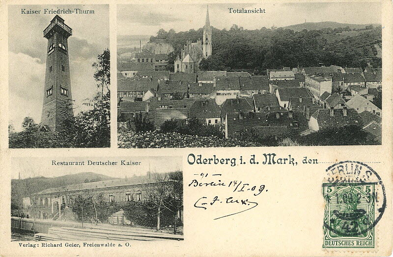 Oderberg Gasthaus Deutscher Kaiser um 1909 | www.oderberg-damals.de