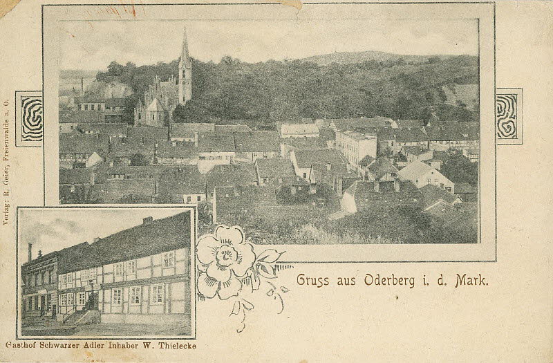 Oderberg Gasthaus Schwarzer Adler um 1911 | www.oderberg-damals.de
