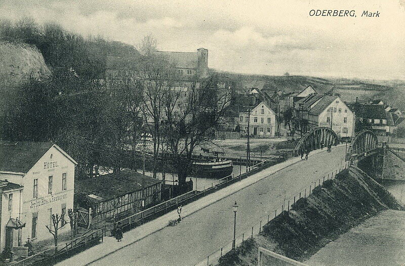 Blick zur Oderbrücke um 1908 | www.oderberg-damals.de