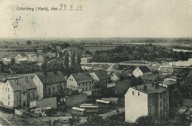 Blick zur Oderbrücke um 1914 | www.oderberg-damals.de