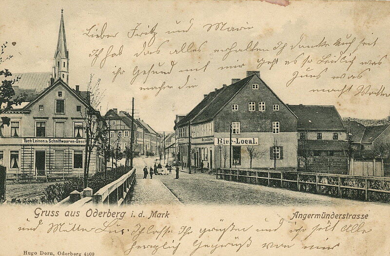 Angermünder Straße um 1905 | www.oderberg-damals.de