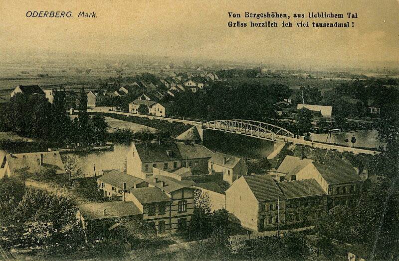 Blick zur Oderbrücke um 1928 | www.oderberg-damals.de